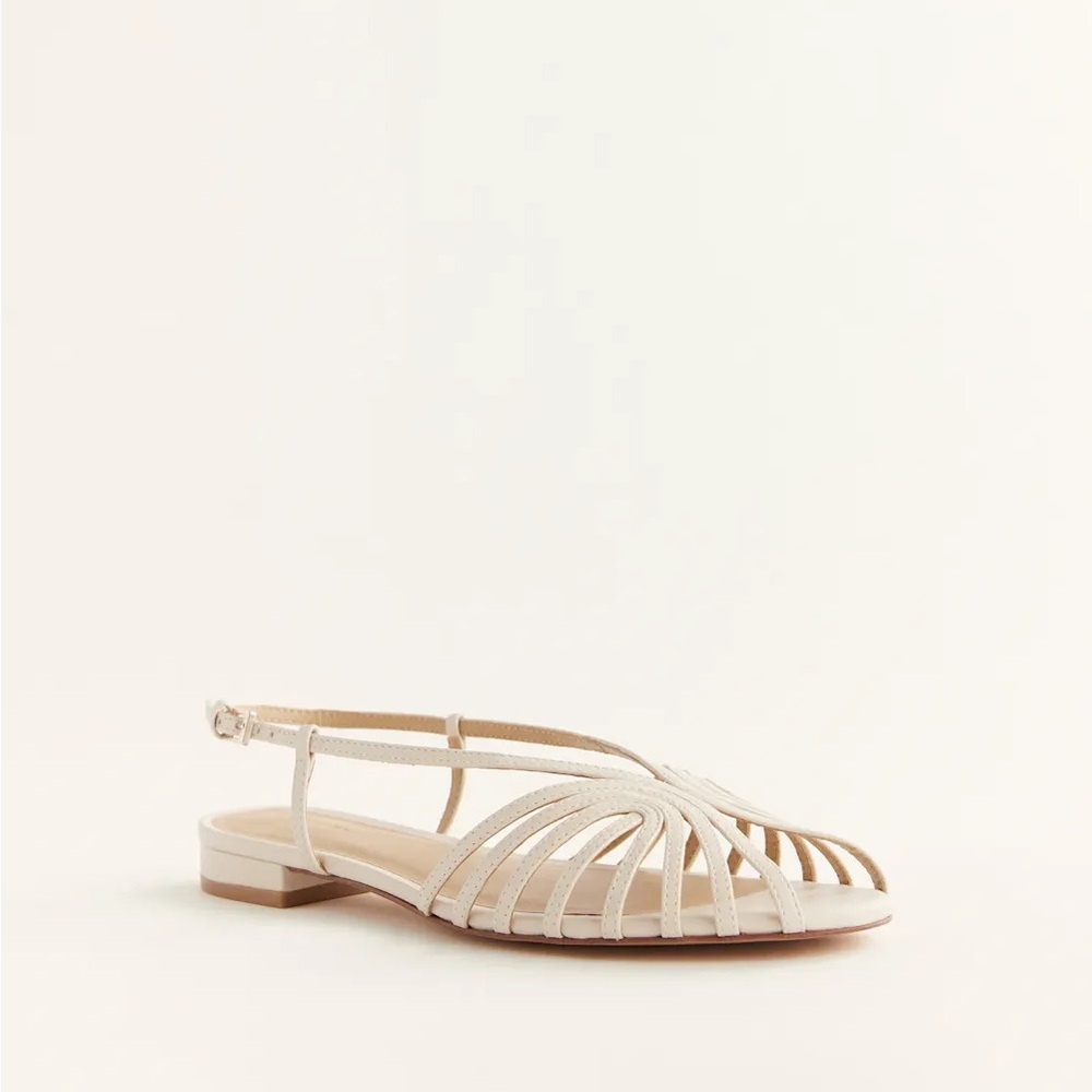 Reformation Armanda Lattice Flat Sandals in cream